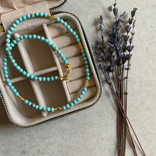 Dainty Turquoise Beaded Necklace