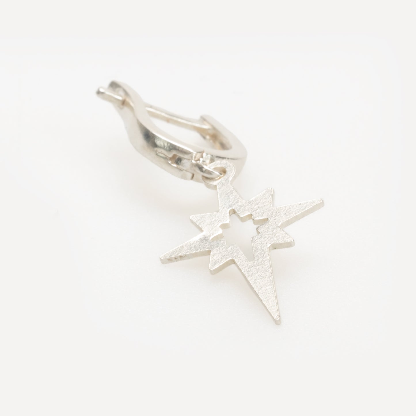 Silver North Star Dangle Earrings, Pole Star Drop Earrings, North Star Earrings, Gift for Her. Minimal Dainty Drop & Dangle Star Earrings