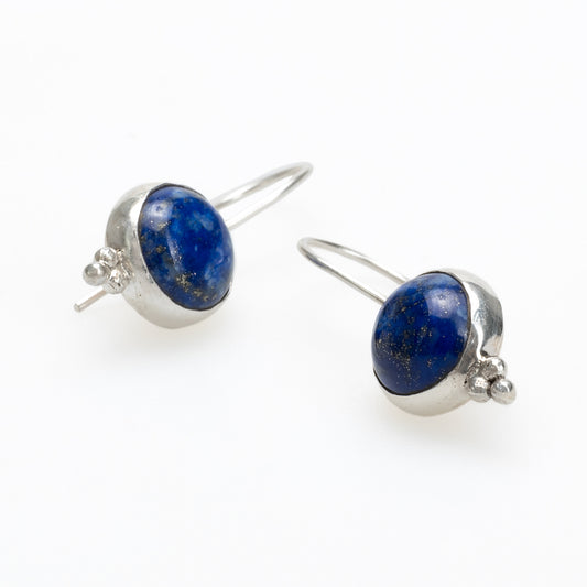 Silver Drop Earrings with Lapis Lazuli