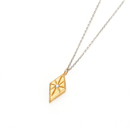 Minimal Gold North Star Necklace with Silver Chain