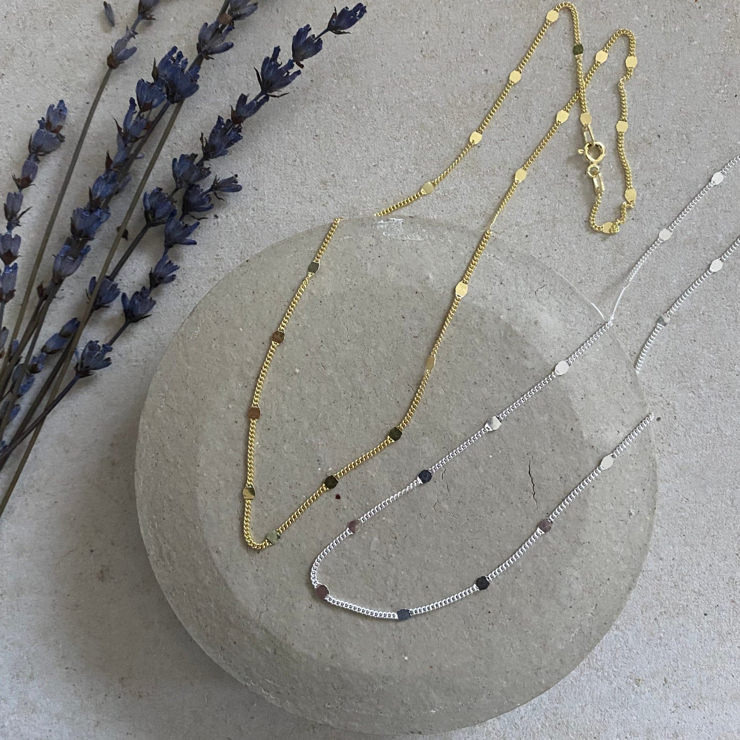 Shiny Gold Minimal Necklace, Everyday Silver Chain Necklace