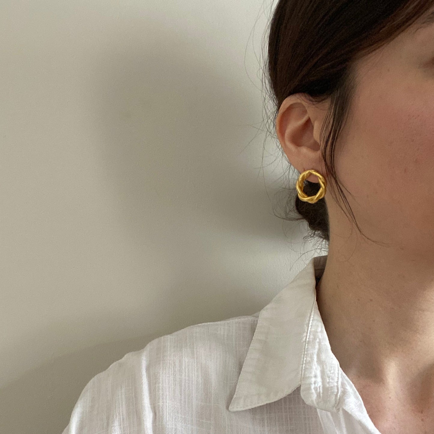 Gold Vintage Twist Earrings, Stud Earrings