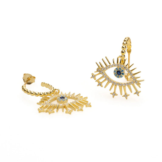 Gold Evil Eye Earrings