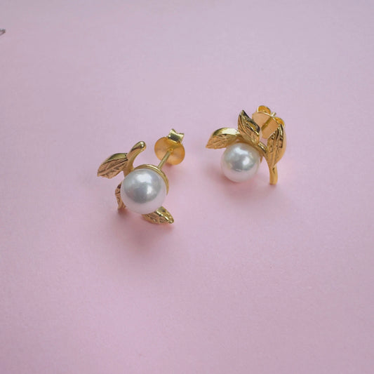 Leafy Pearl Earrings