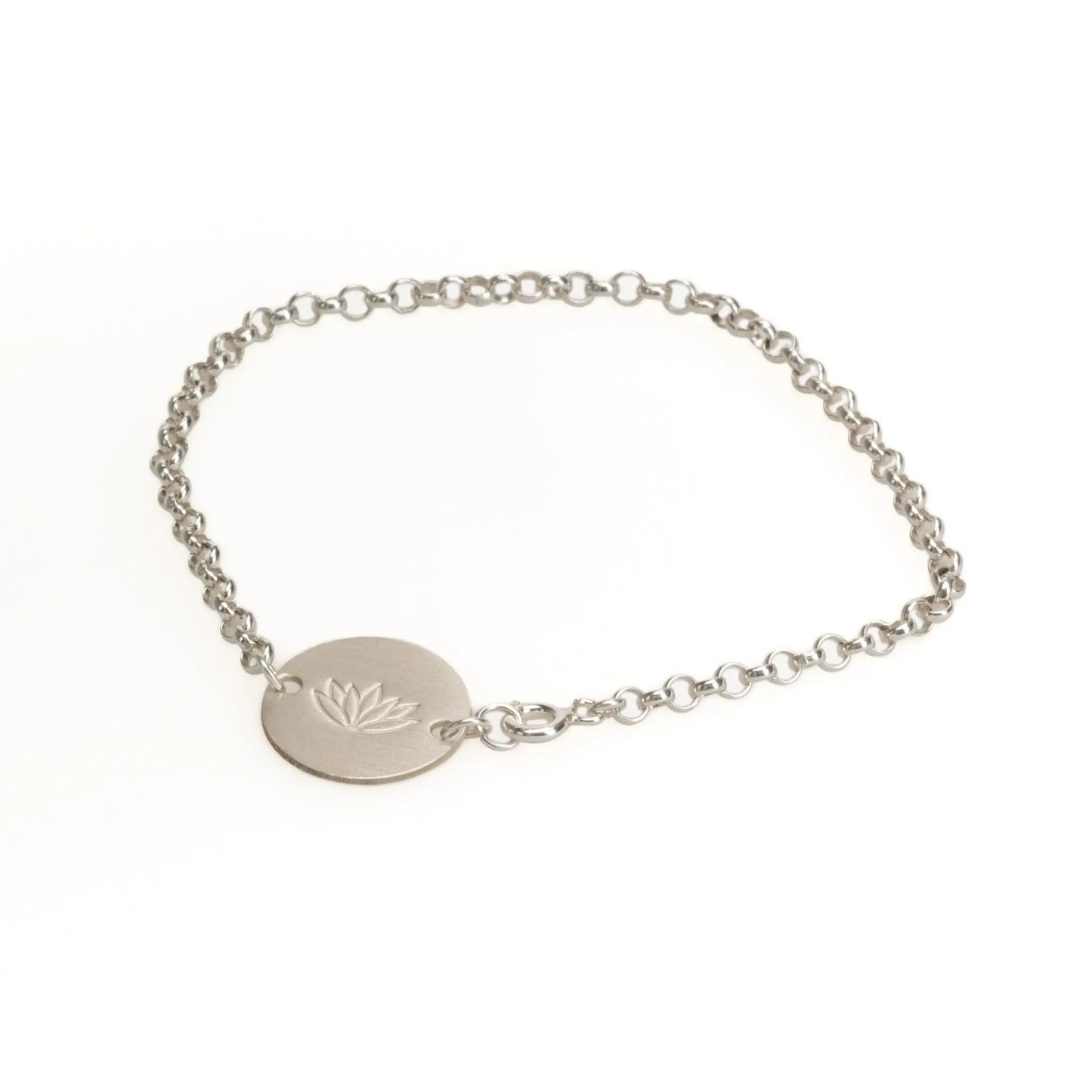 Silver Lotus Bracelet