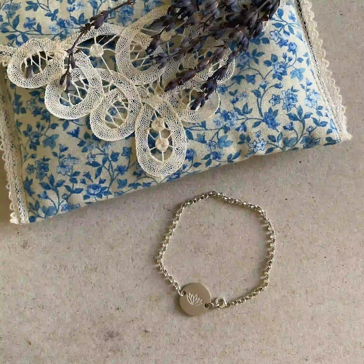 Silver Lotus Bracelet