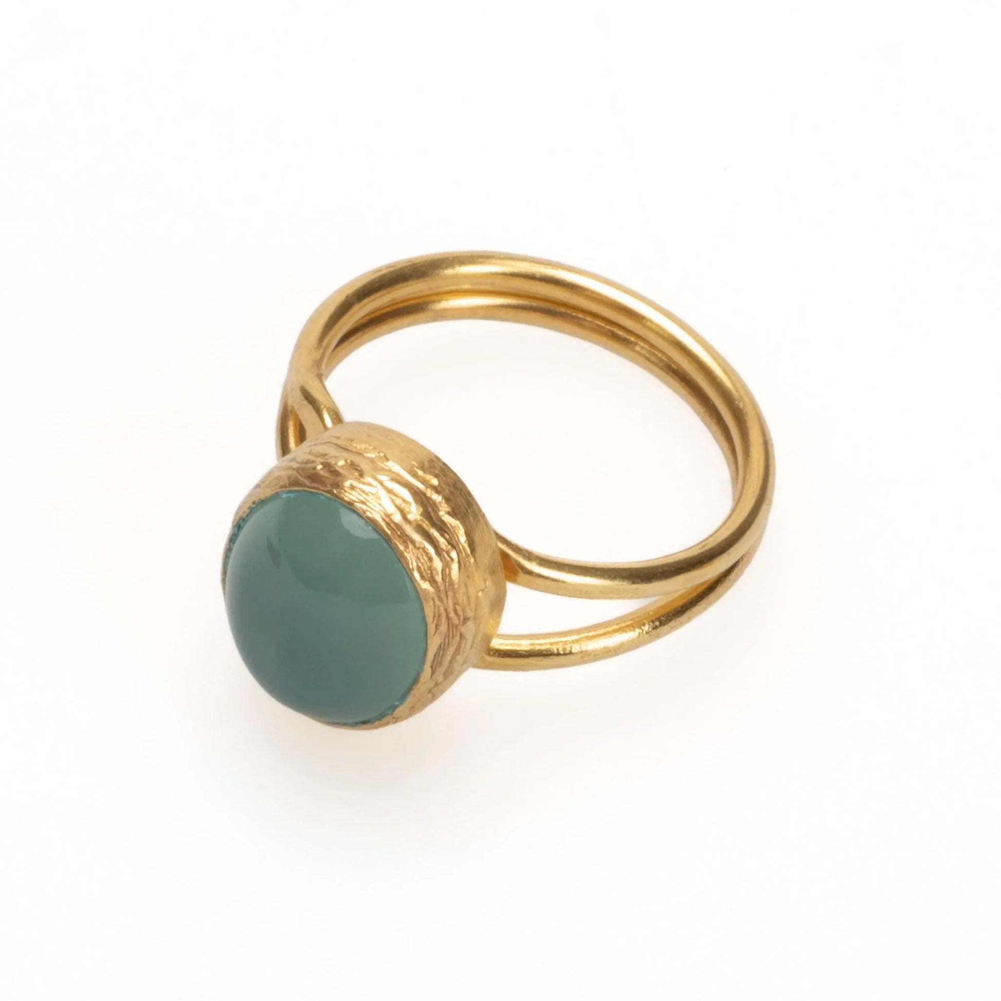 Natural Stone Chunky Gold Ring