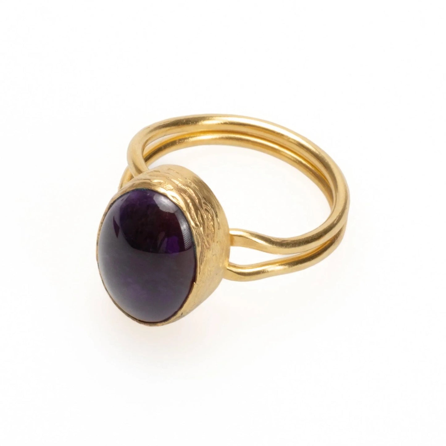 Natural Stone Chunky Gold Ring