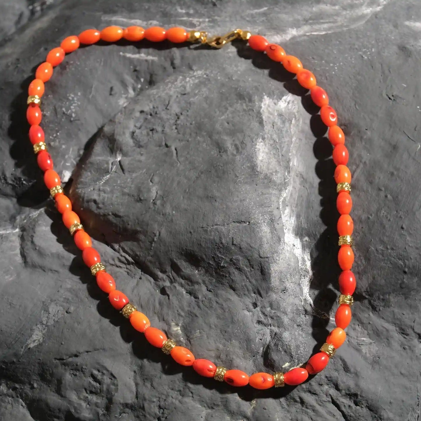 Coral Beaded Carthage Necklace