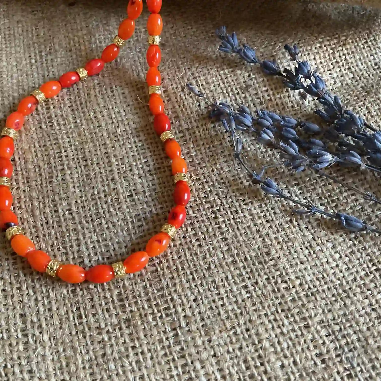 Coral Beaded Carthage Necklace