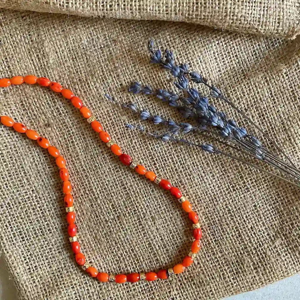 Coral Beaded Carthage Necklace