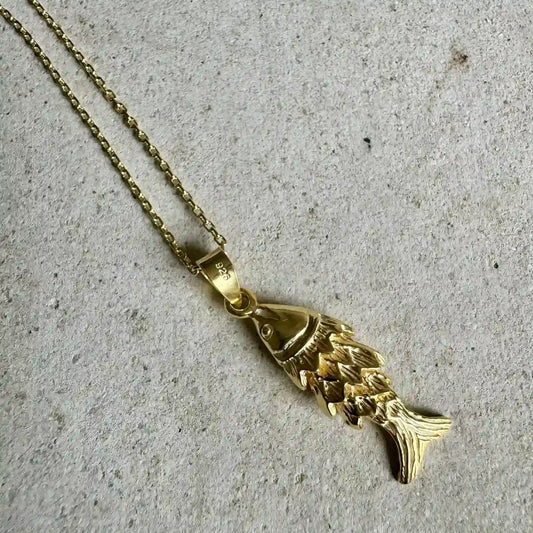 Gold Fish Charm Necklace