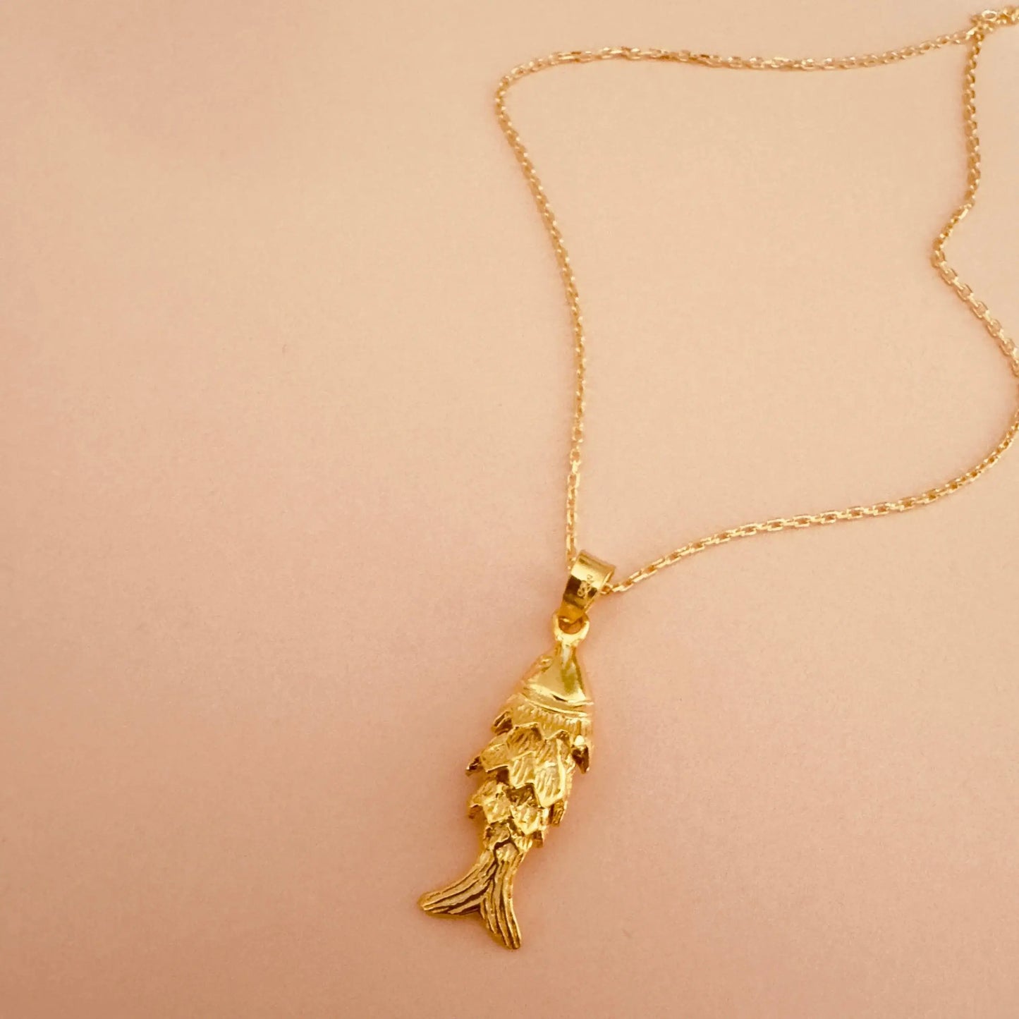 Gold Fish Charm Necklace