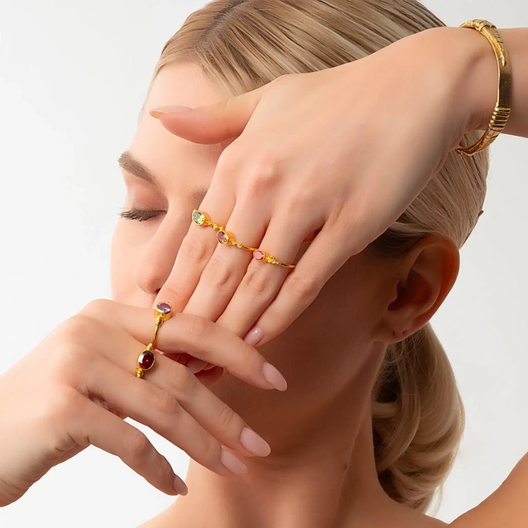 Minimal Gold Ring - Natural Stones