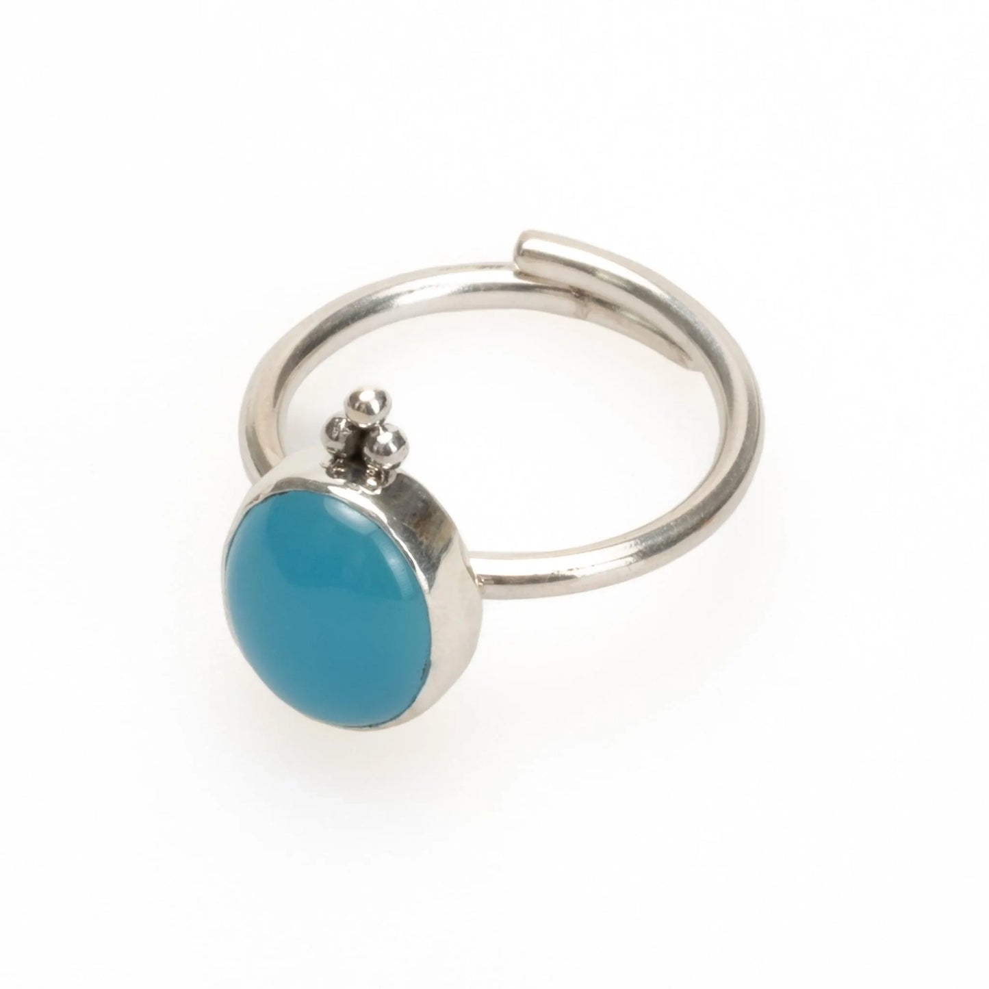 Silver Ring with Blue Agate