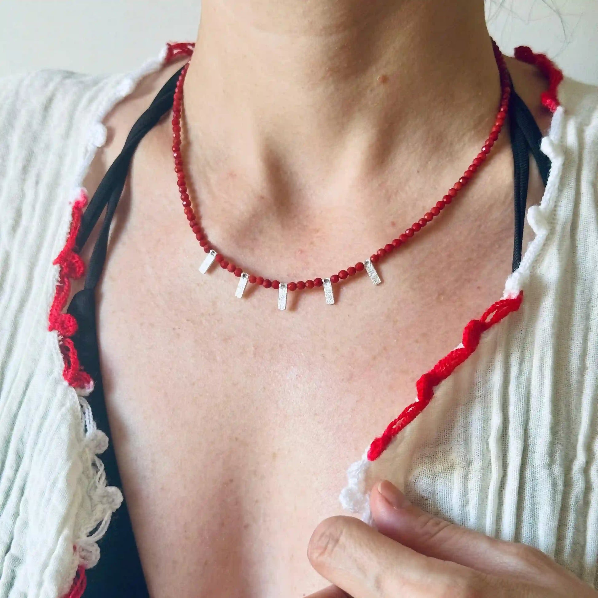 Sparkly Coral Necklace