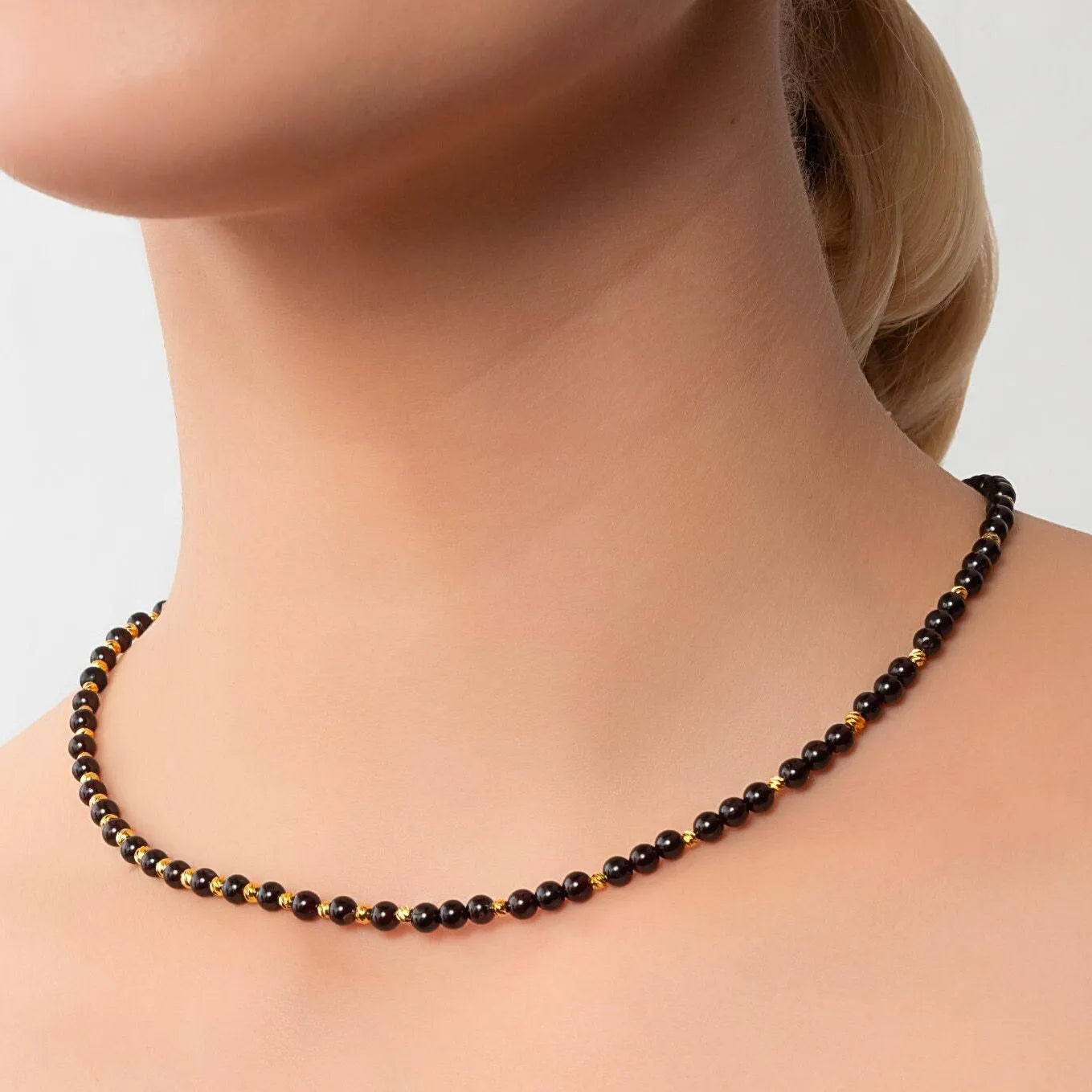 Beaded Garnet Necklace