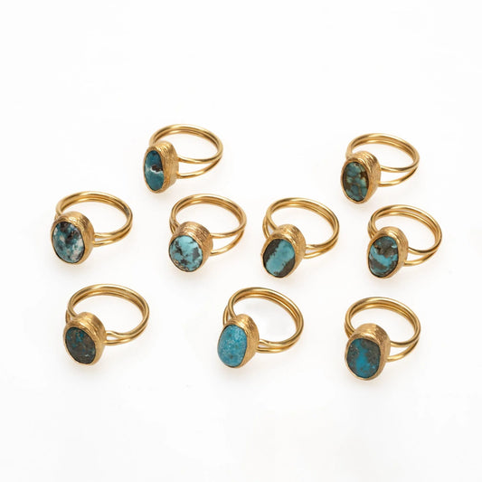 Gold Ring with Turquoise Stone