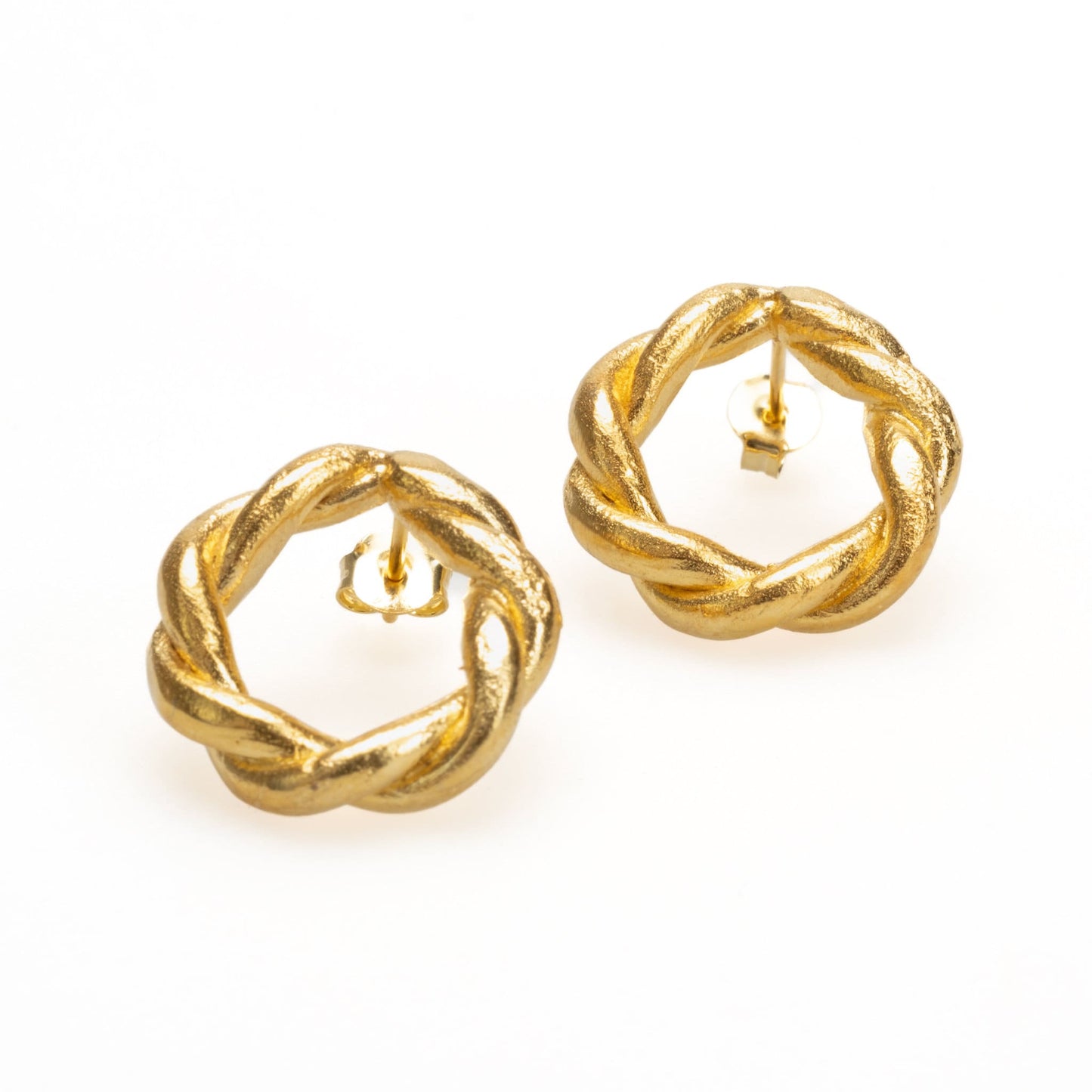 Gold Vintage Twist Earrings, Stud Earrings