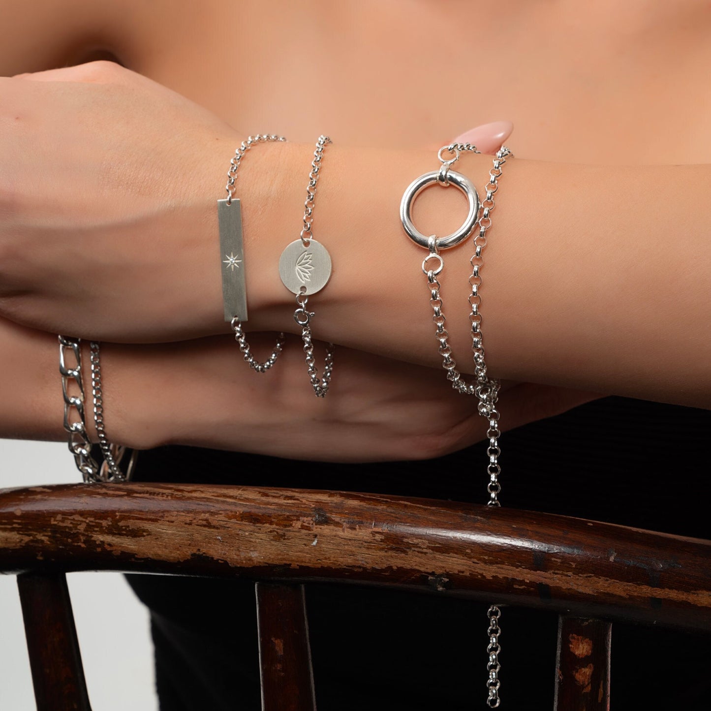 Silver "North Star" Bracelet