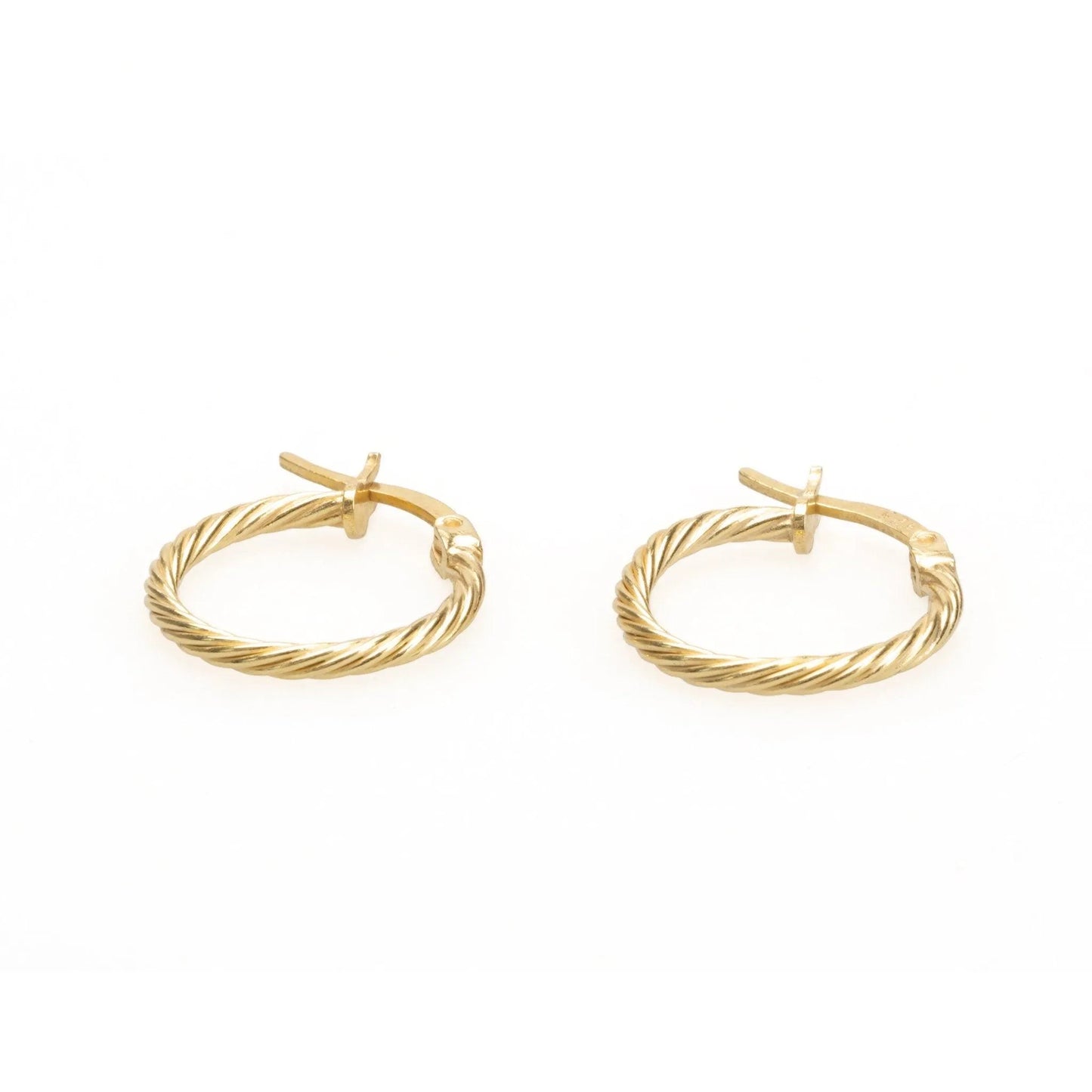 Dainty 14k Gold Vintage Twist Hoop Earrings